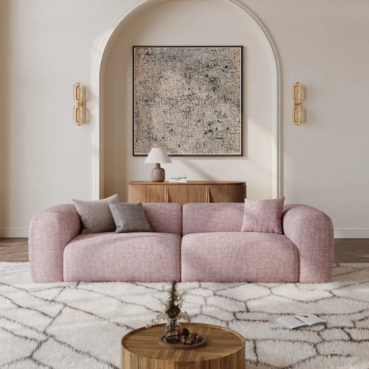 Conto-Minimalist Vintage Chenille Lounge Sofa
