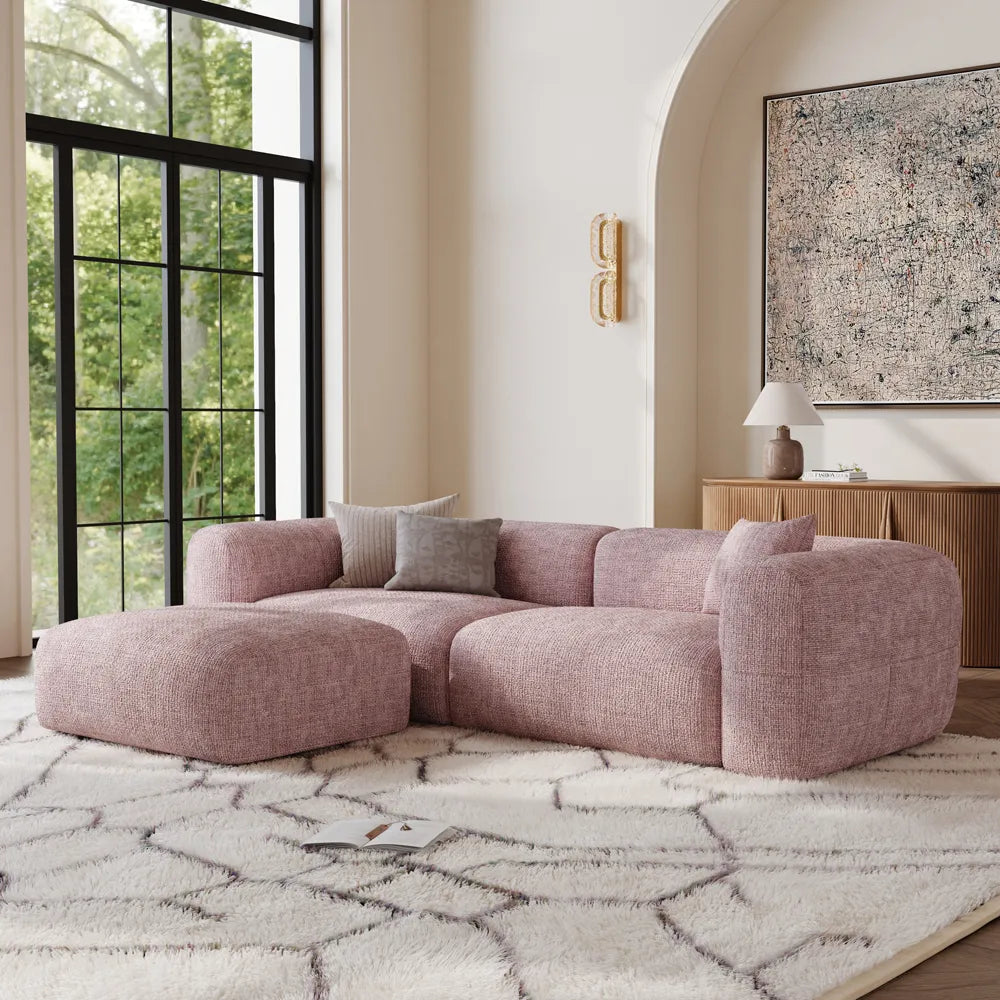 Conto-Minimalist Vintage Chenille Lounge Sofa