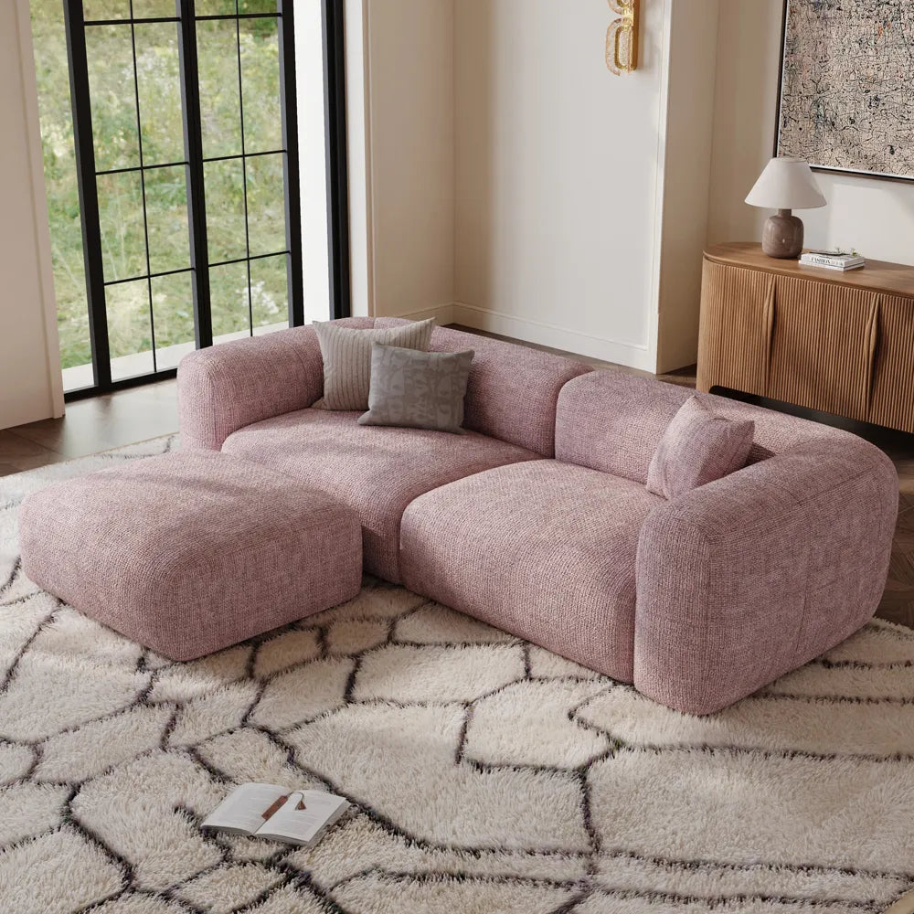 Conto-Minimalist Vintage Chenille Lounge Sofa