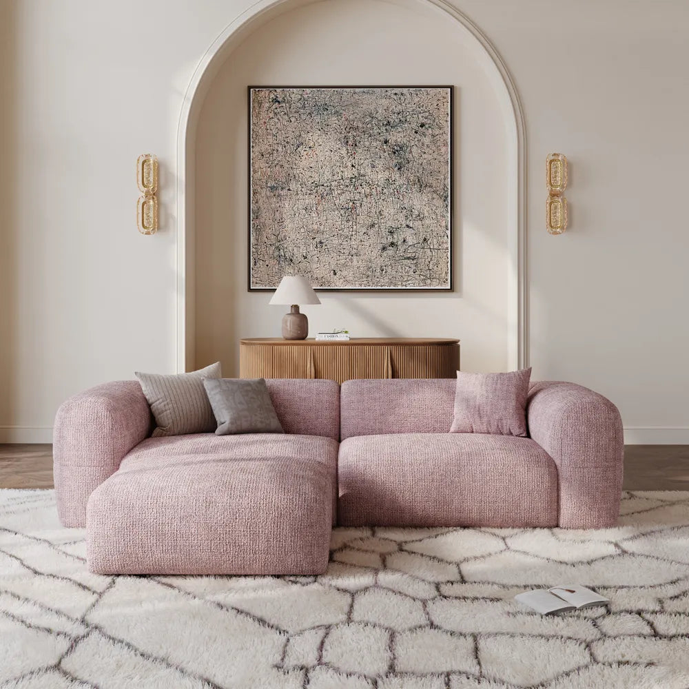 Conto-Minimalist Vintage Chenille Lounge Sofa