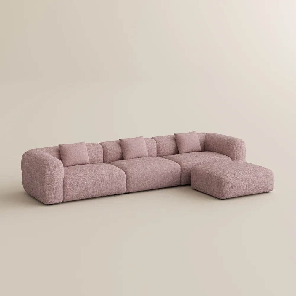 Conto-Minimalist Vintage Chenille Lounge Sofa