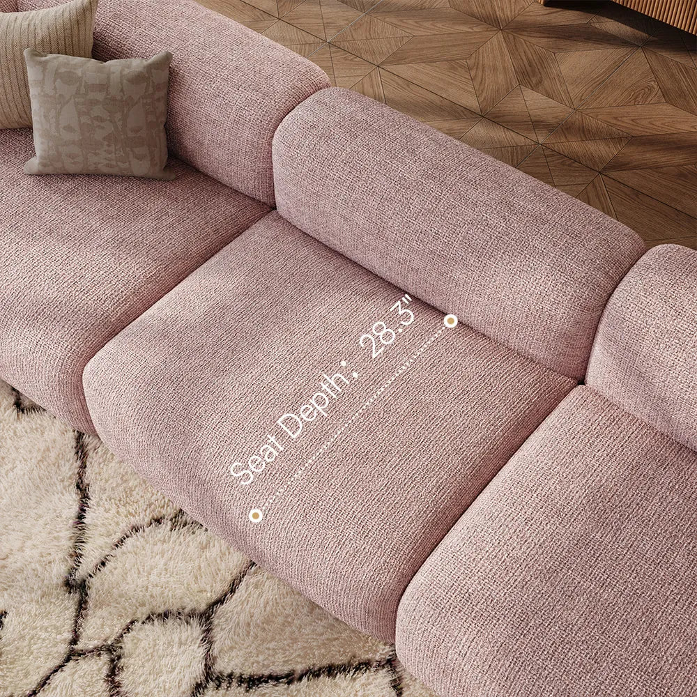 Conto-Minimalist Vintage Chenille Lounge Sofa