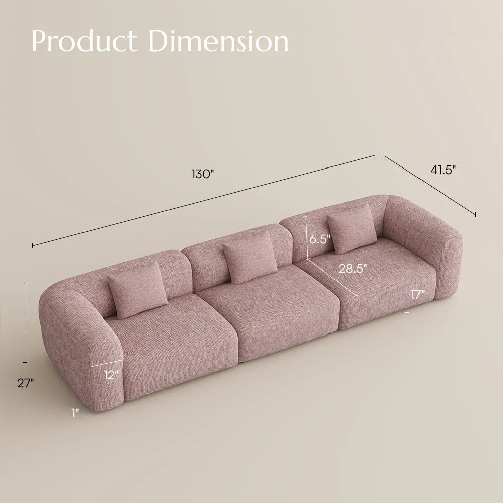 Conto-Minimalist Vintage Chenille Lounge Sofa