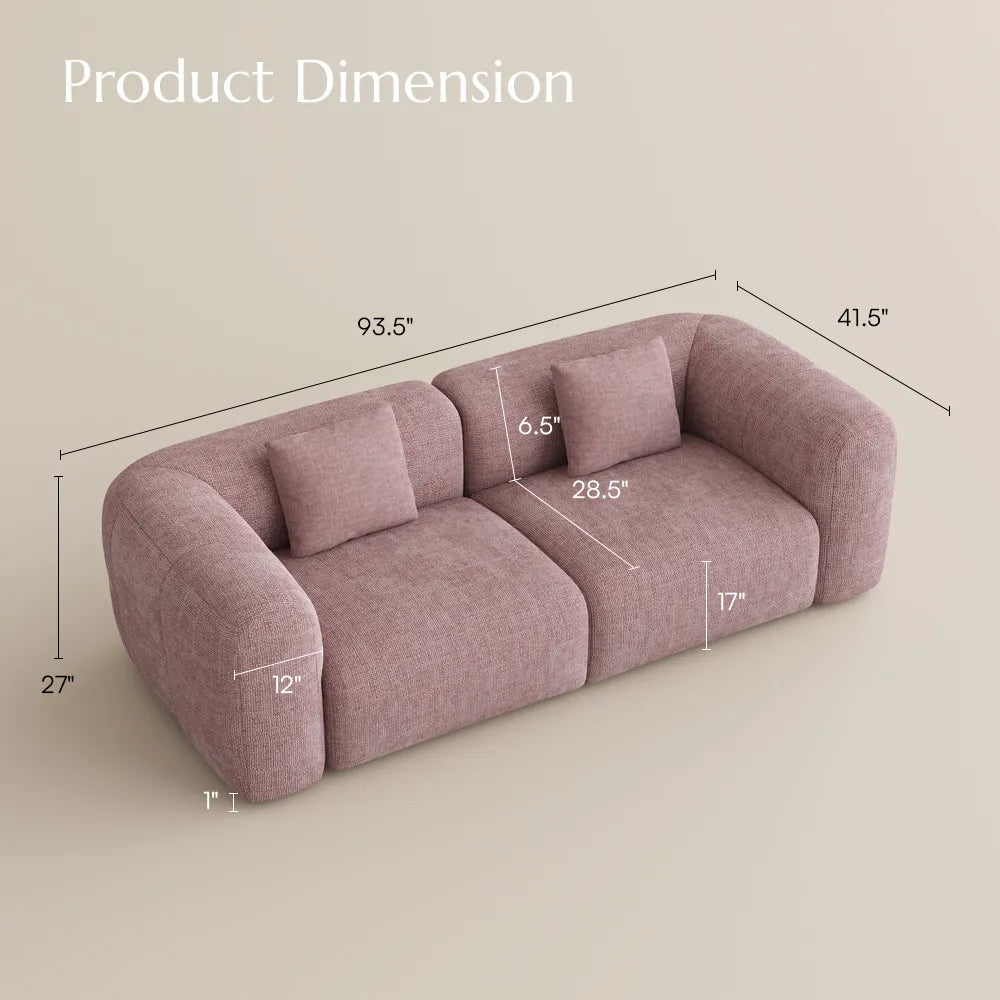 Conto-Minimalist Vintage Chenille Lounge Sofa
