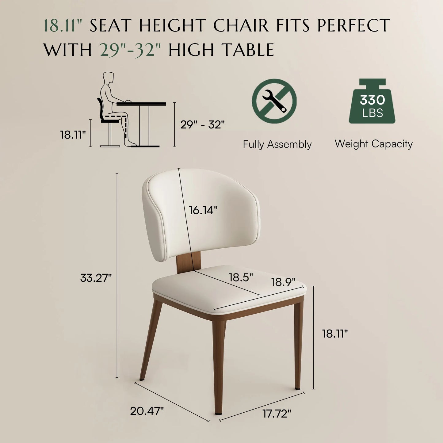Aurelia-Modern Upholstered Dining Chairs Set of 2