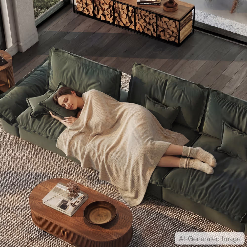 Hudson Modern Deep Sofa with Adjustable Backrest