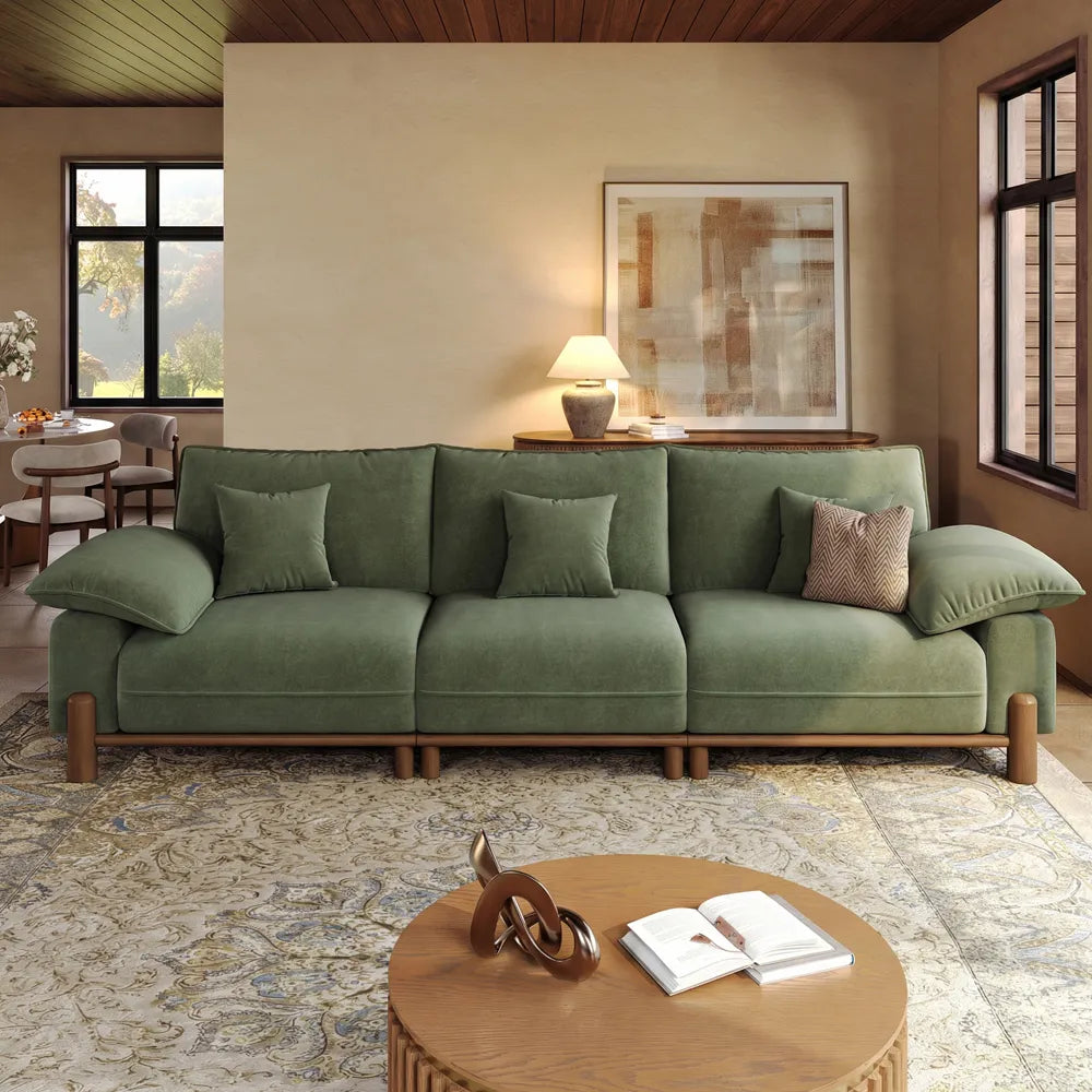 Atticus Mid-Century Small Space Sofa - 2-3 Seats, with Pet-Friendly Fabric