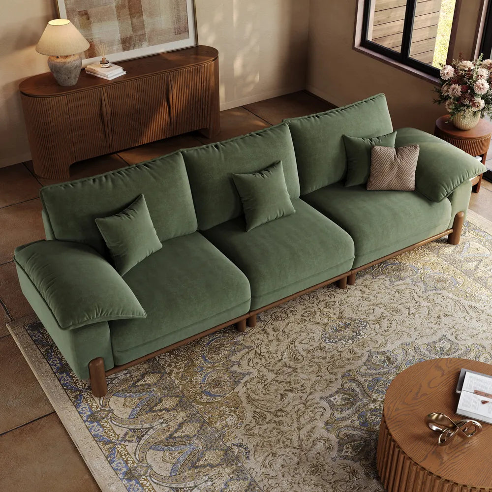Atticus Mid-Century Small Space Sofa - 2-3 Seats, with Pet-Friendly Fabric