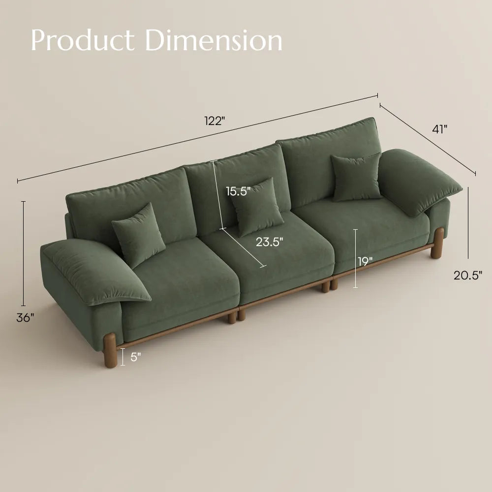 Atticus Mid-Century Small Space Sofa - 2-3 Seats, with Pet-Friendly Fabric
