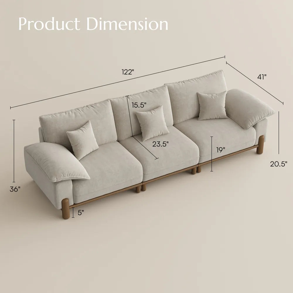 Atticus Mid-Century Small Space Sofa - 2-3 Seats, with Pet-Friendly Fabric