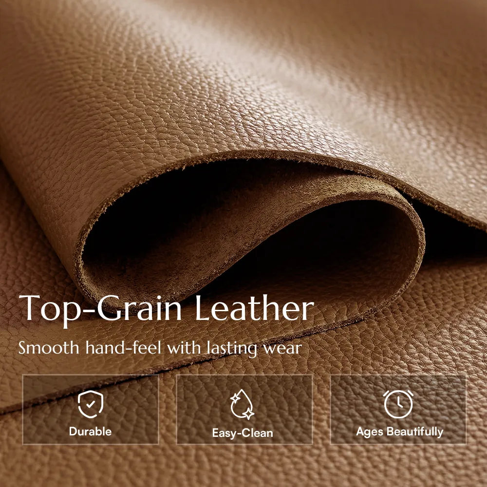 Genuine Leather Modular Sofa with Solid Wood Frame