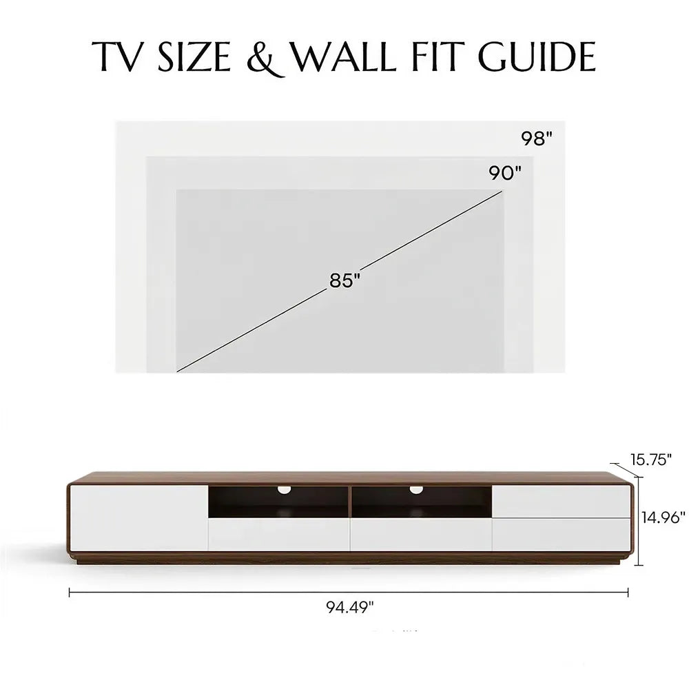 Modern Wood White TV Stand