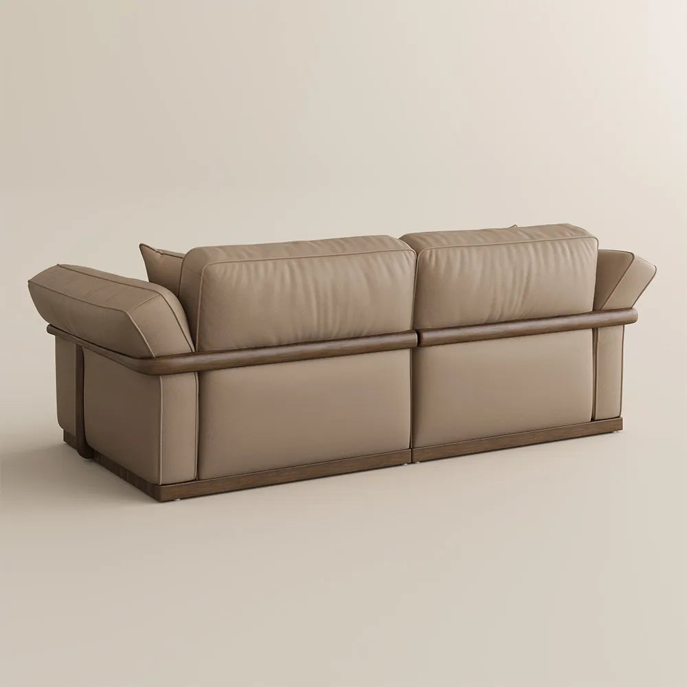 Genuine Leather Modular Sofa with Solid Wood Frame