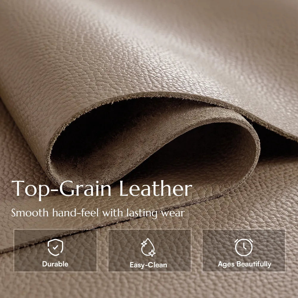 Genuine Leather Modular Sofa with Solid Wood Frame