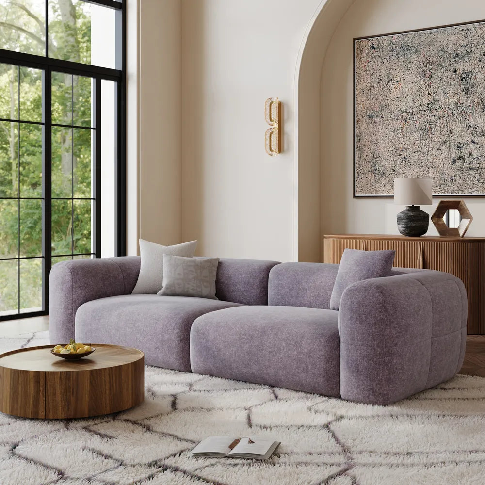 Conto-Minimalist Vintage Chenille Lounge Sofa
