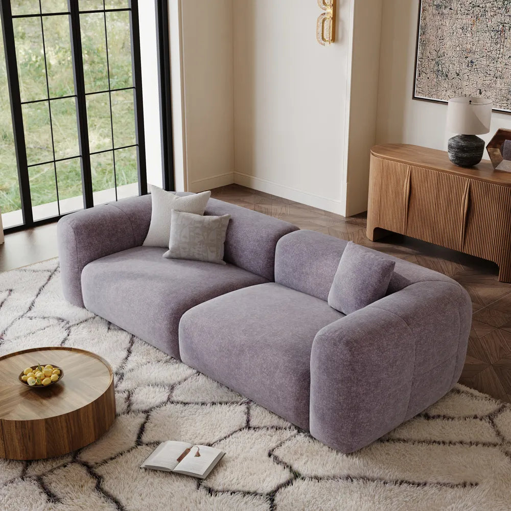 Conto-Minimalist Vintage Chenille Lounge Sofa