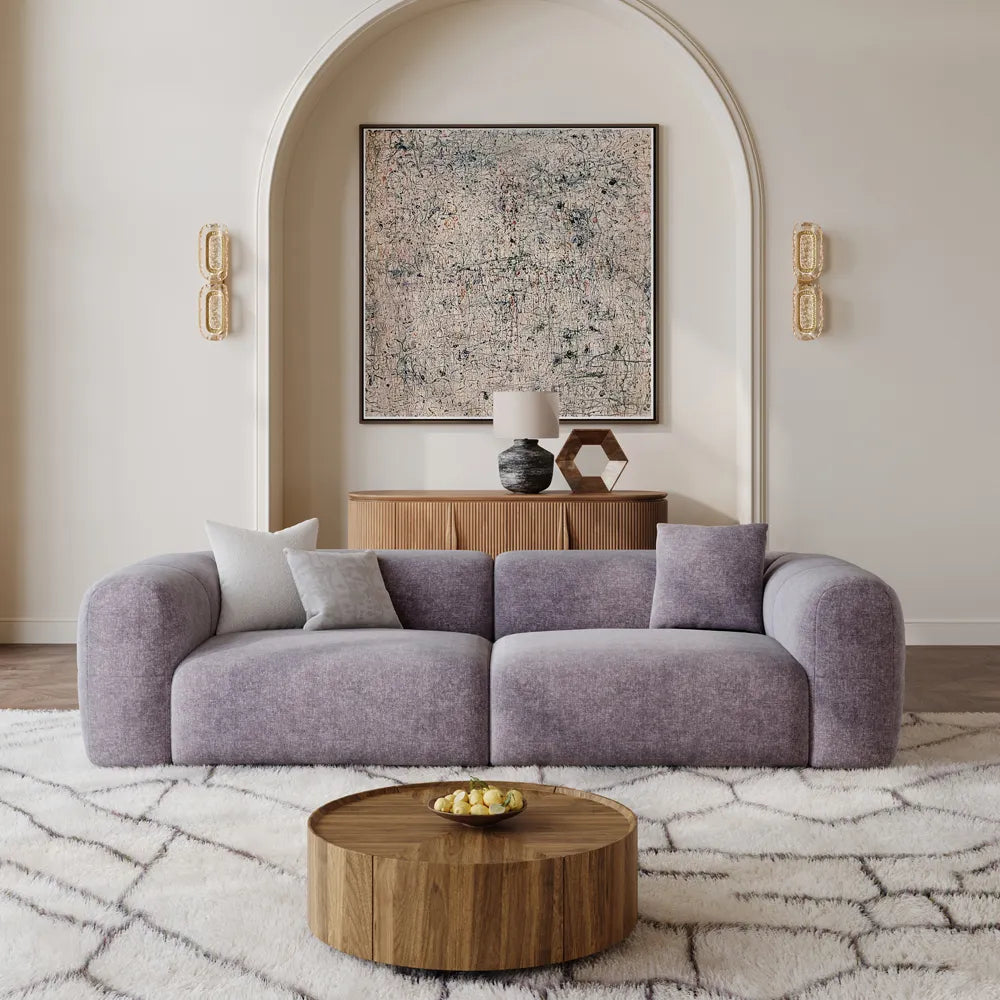 Conto-Minimalist Vintage Chenille Lounge Sofa