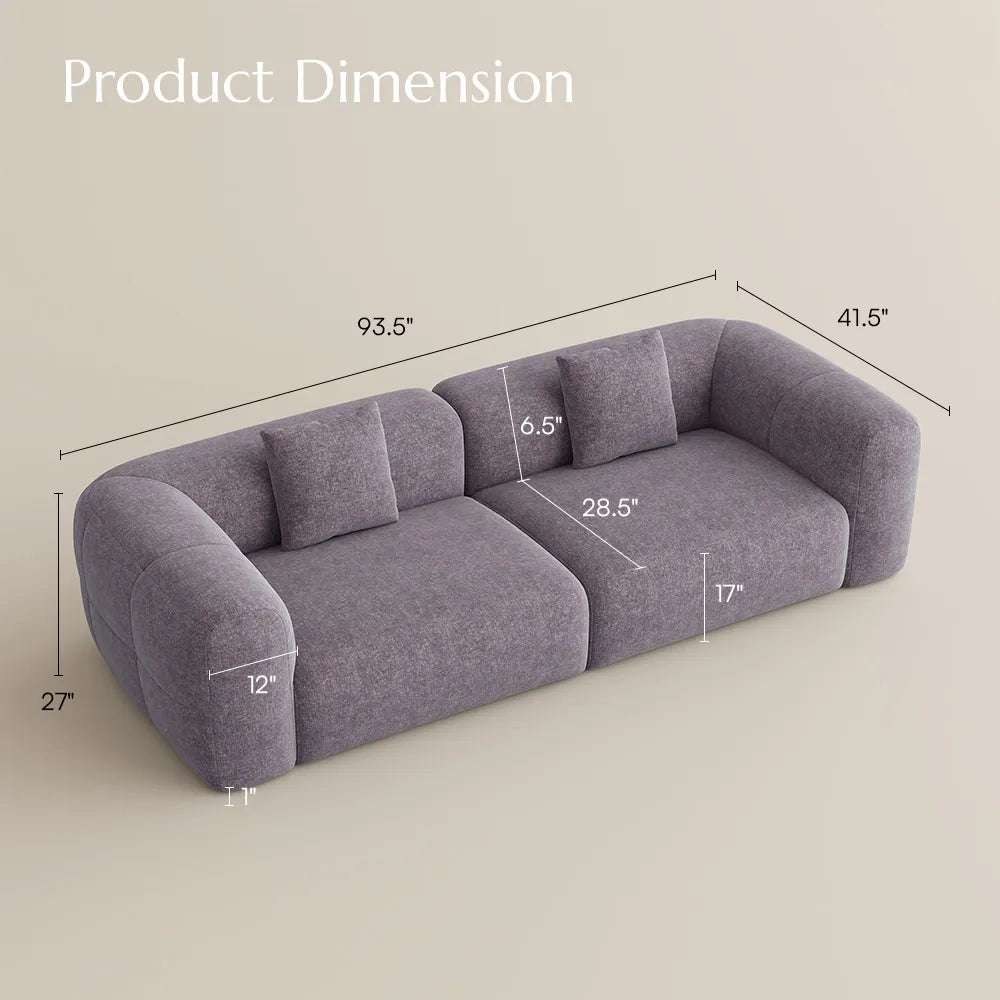 Conto-Minimalist Vintage Chenille Lounge Sofa
