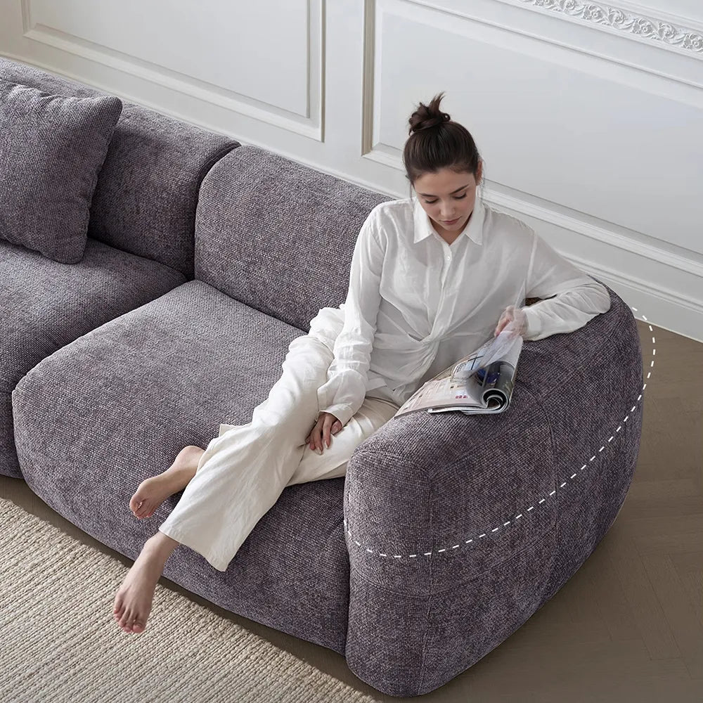 Conto-Minimalist Vintage Chenille Lounge Sofa