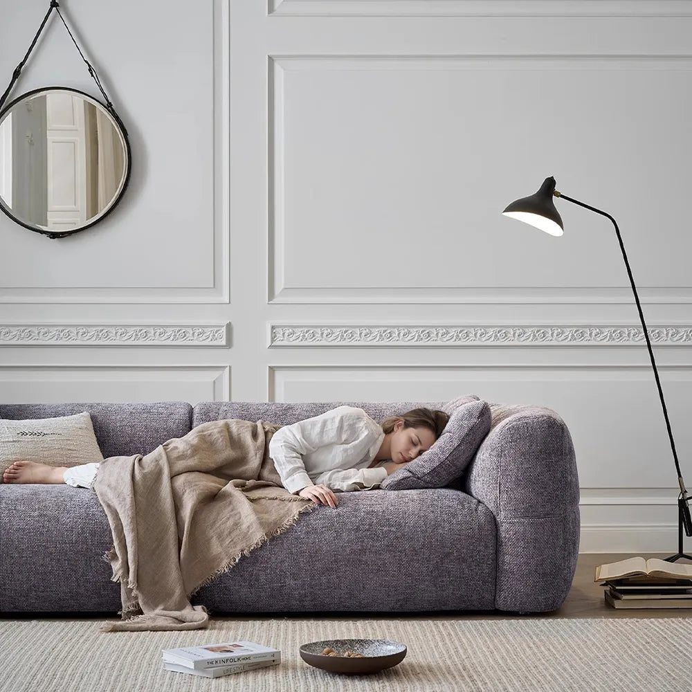 Conto-Minimalist Vintage Chenille Lounge Sofa
