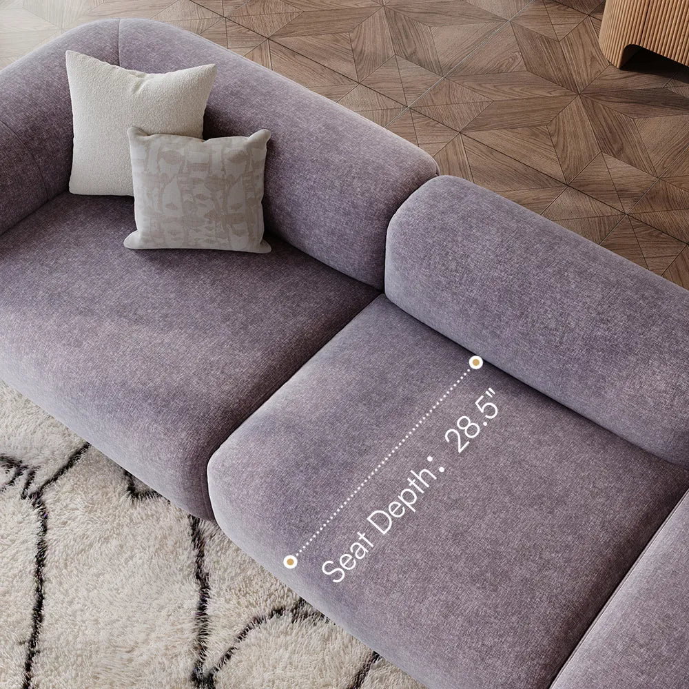Simple Puce sofa chenille casual sofa set