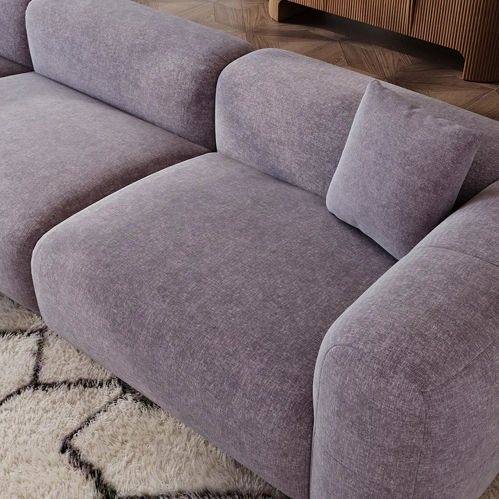 Simple Puce sofa chenille casual sofa set