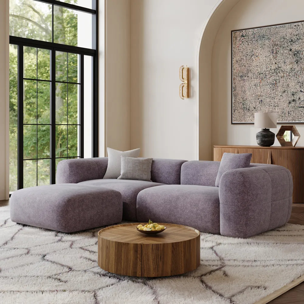 Conto-Minimalist Vintage Chenille Lounge Sofa