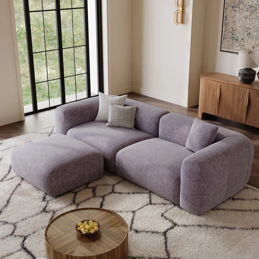 Conto-Minimalist Vintage Chenille Lounge Sofa