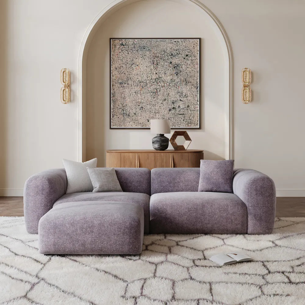 Conto-Minimalist Vintage Chenille Lounge Sofa