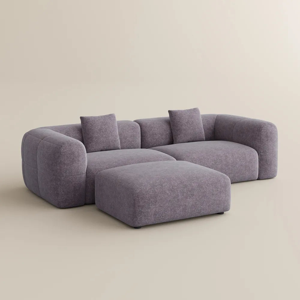 Conto-Minimalist Vintage Chenille Lounge Sofa