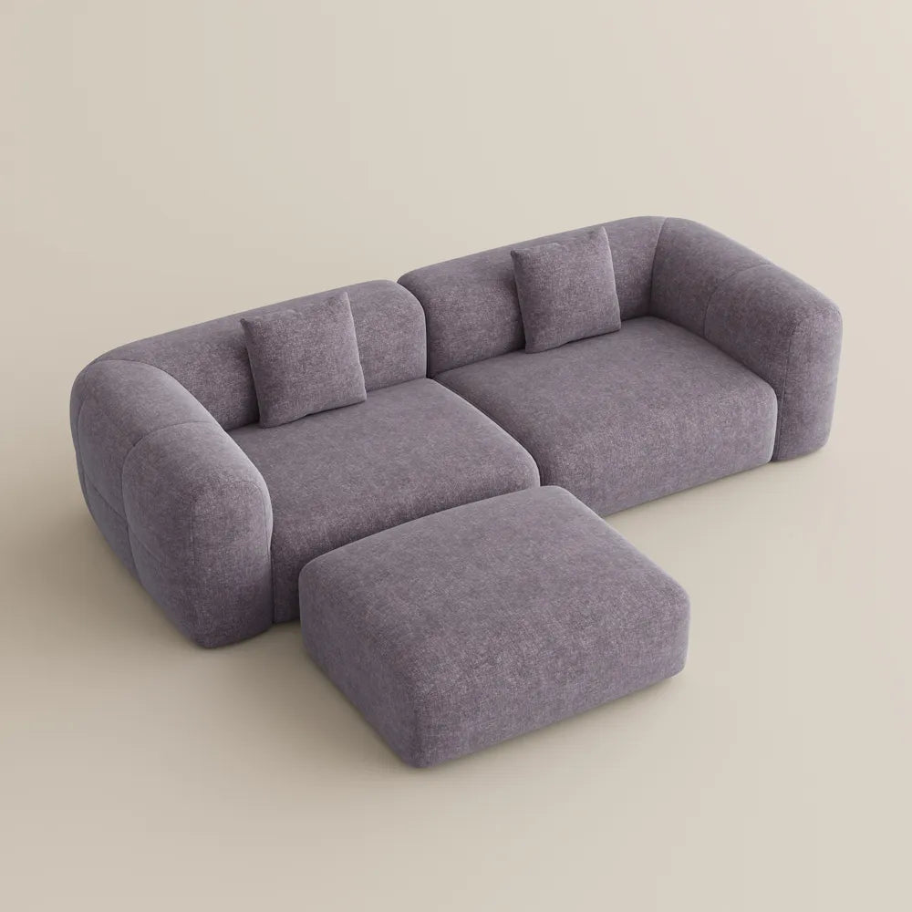 Conto-Minimalist Vintage Chenille Lounge Sofa