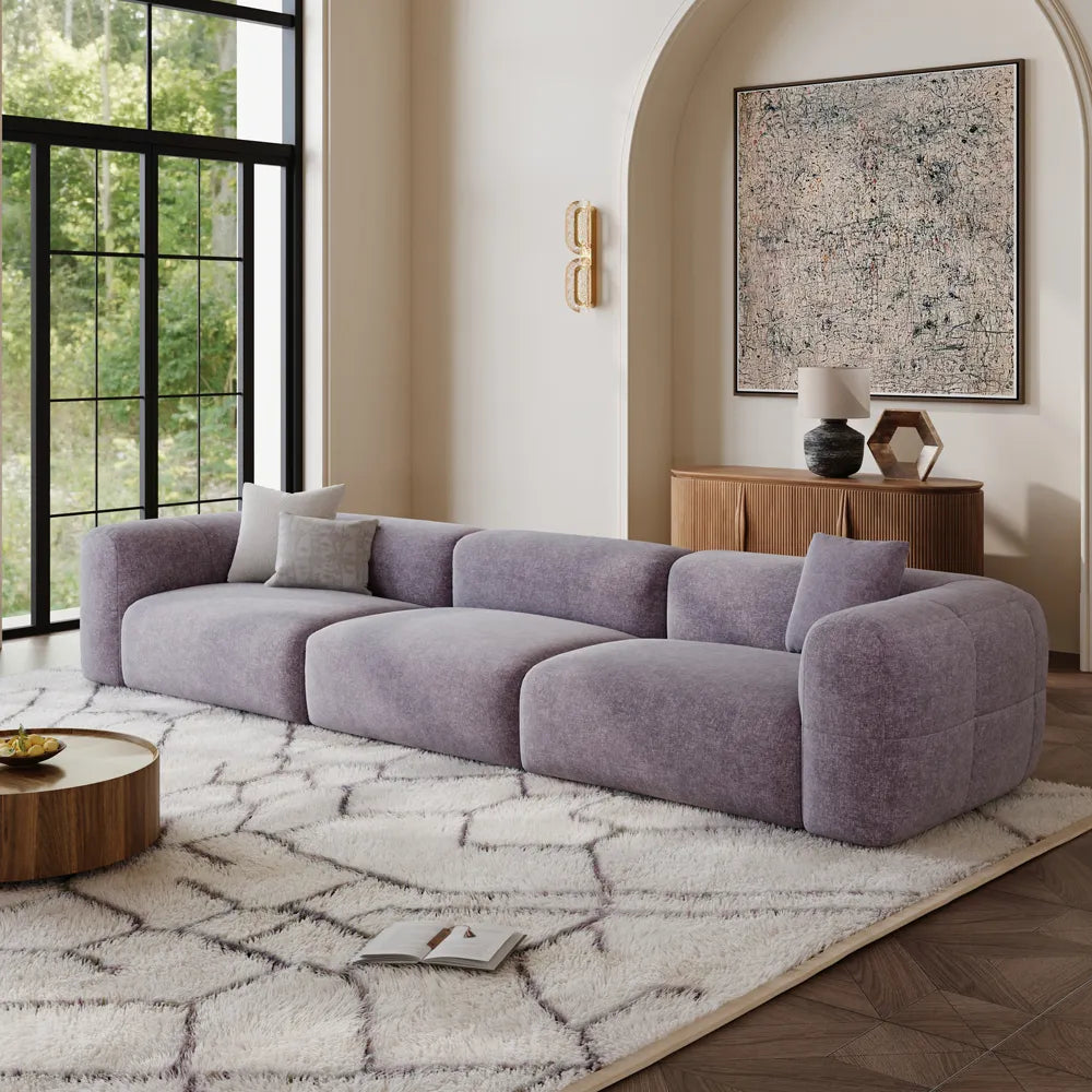 Conto-Minimalist Vintage Chenille Lounge Sofa