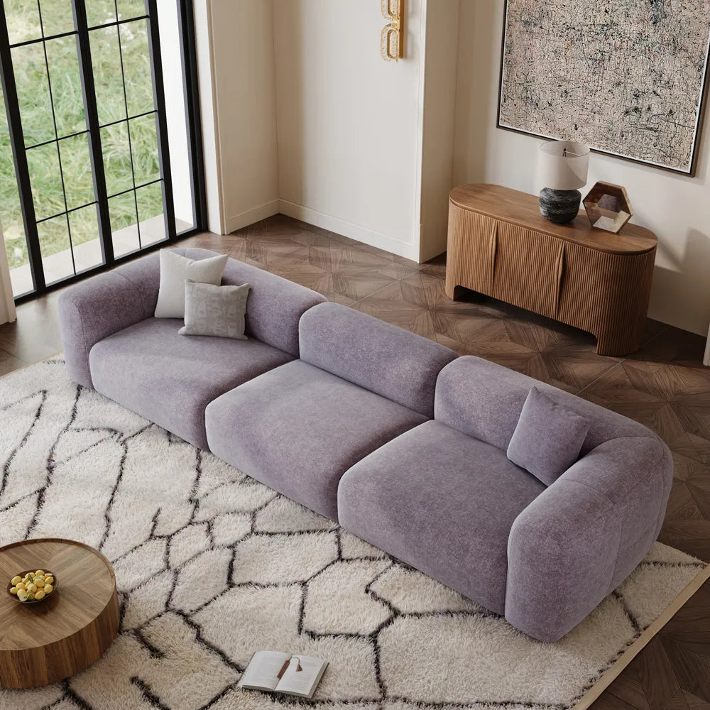 Conto-Minimalist Vintage Chenille Lounge Sofa