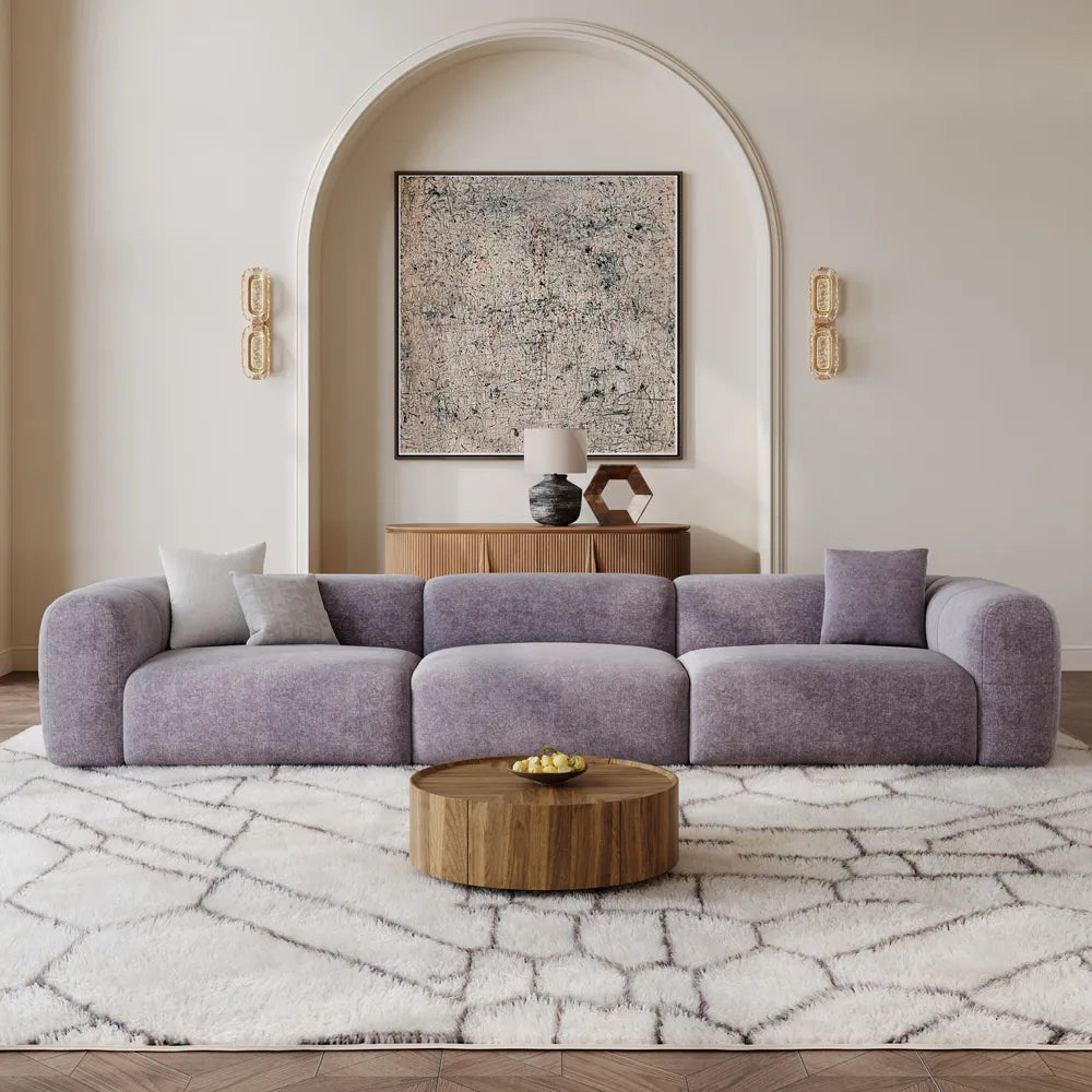 Conto-Minimalist Vintage Chenille Lounge Sofa