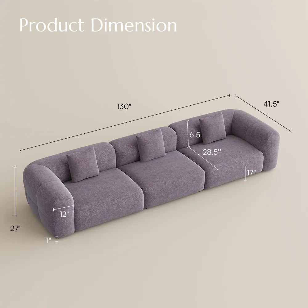 Conto-Minimalist Vintage Chenille Lounge Sofa