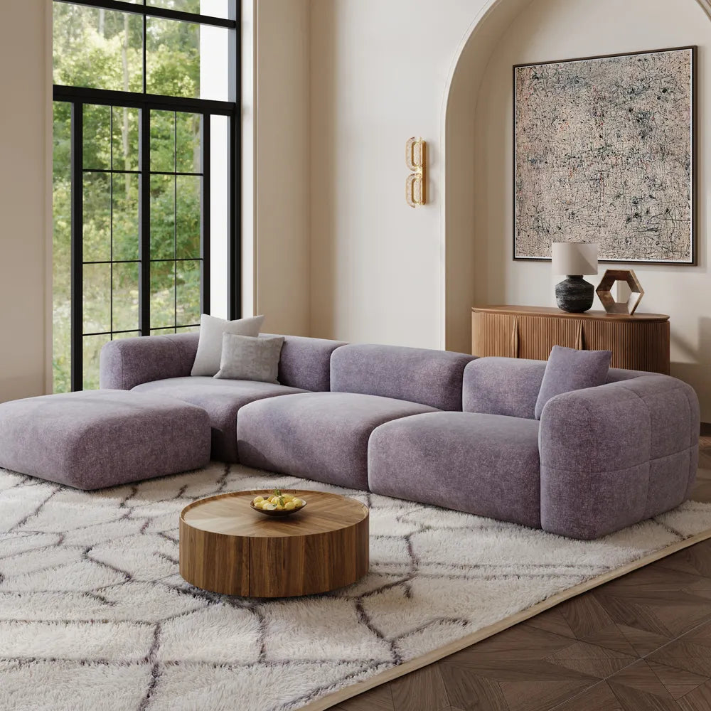 Conto-Minimalist Vintage Chenille Lounge Sofa