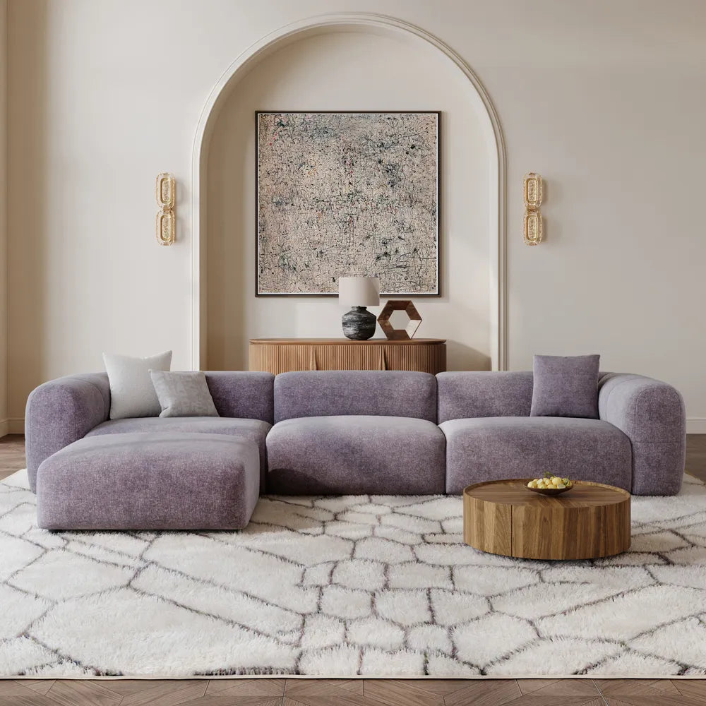 Conto-Minimalist Vintage Chenille Lounge Sofa