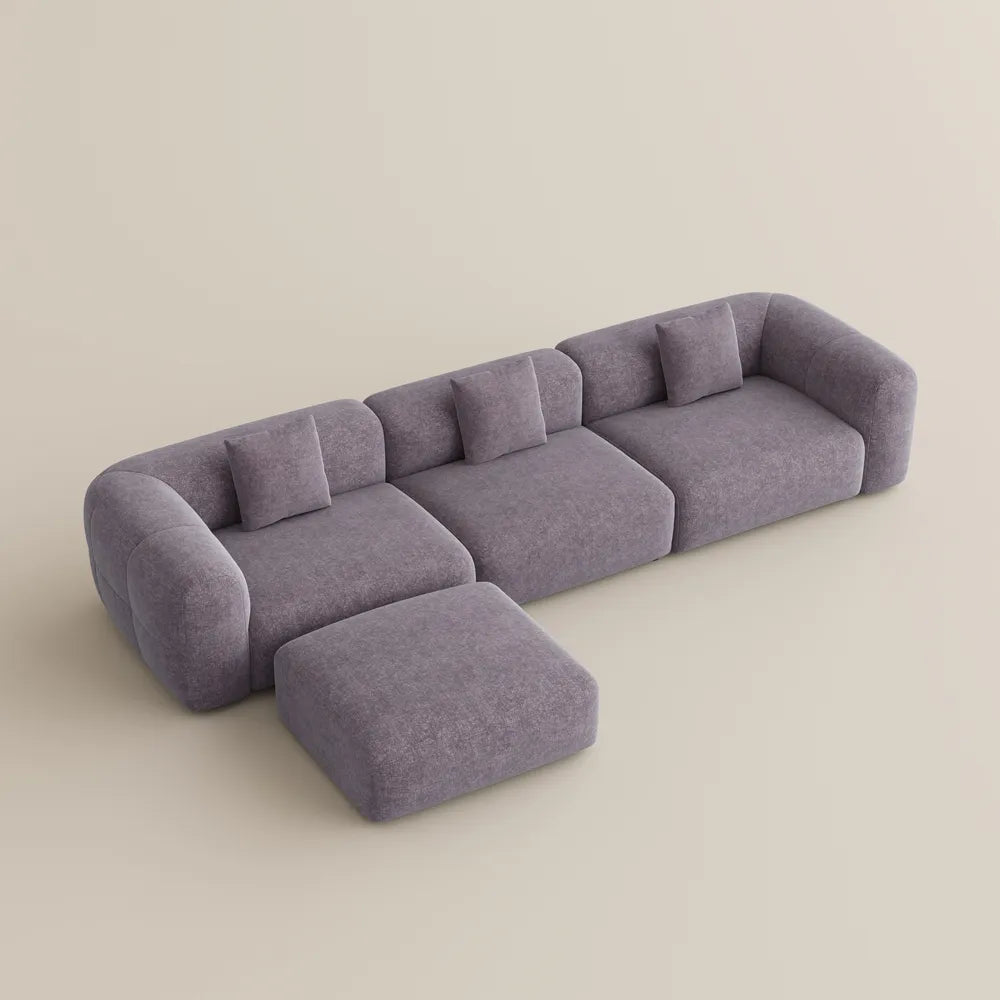 Conto-Minimalist Vintage Chenille Lounge Sofa