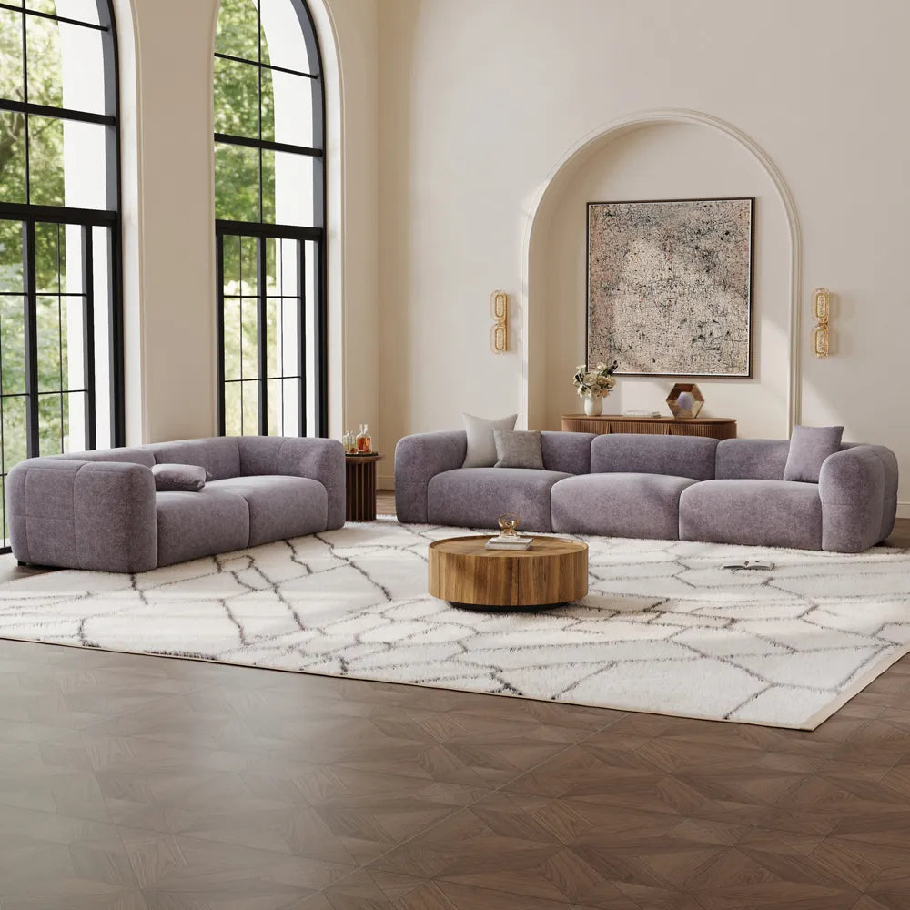 Simple Puce sofa chenille casual sofa set