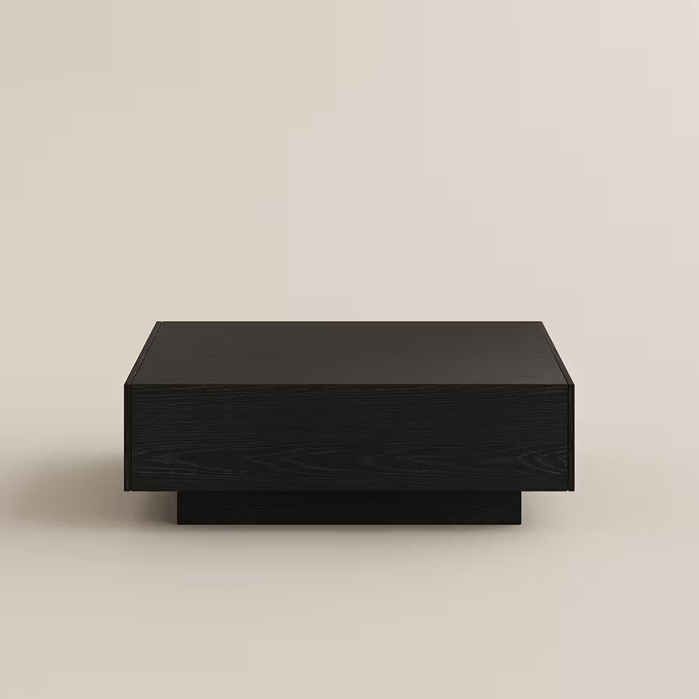 39" Square Wood Coffee Table with Storage