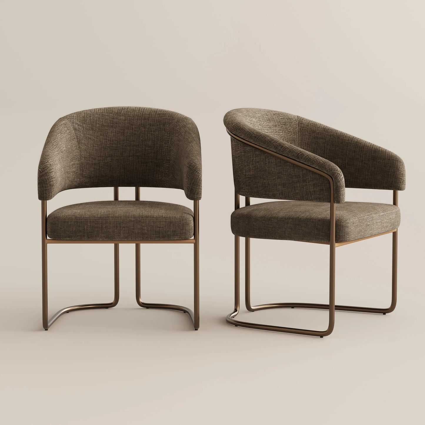 Mid-Century Modern Barrel Upholstered Dining Chair