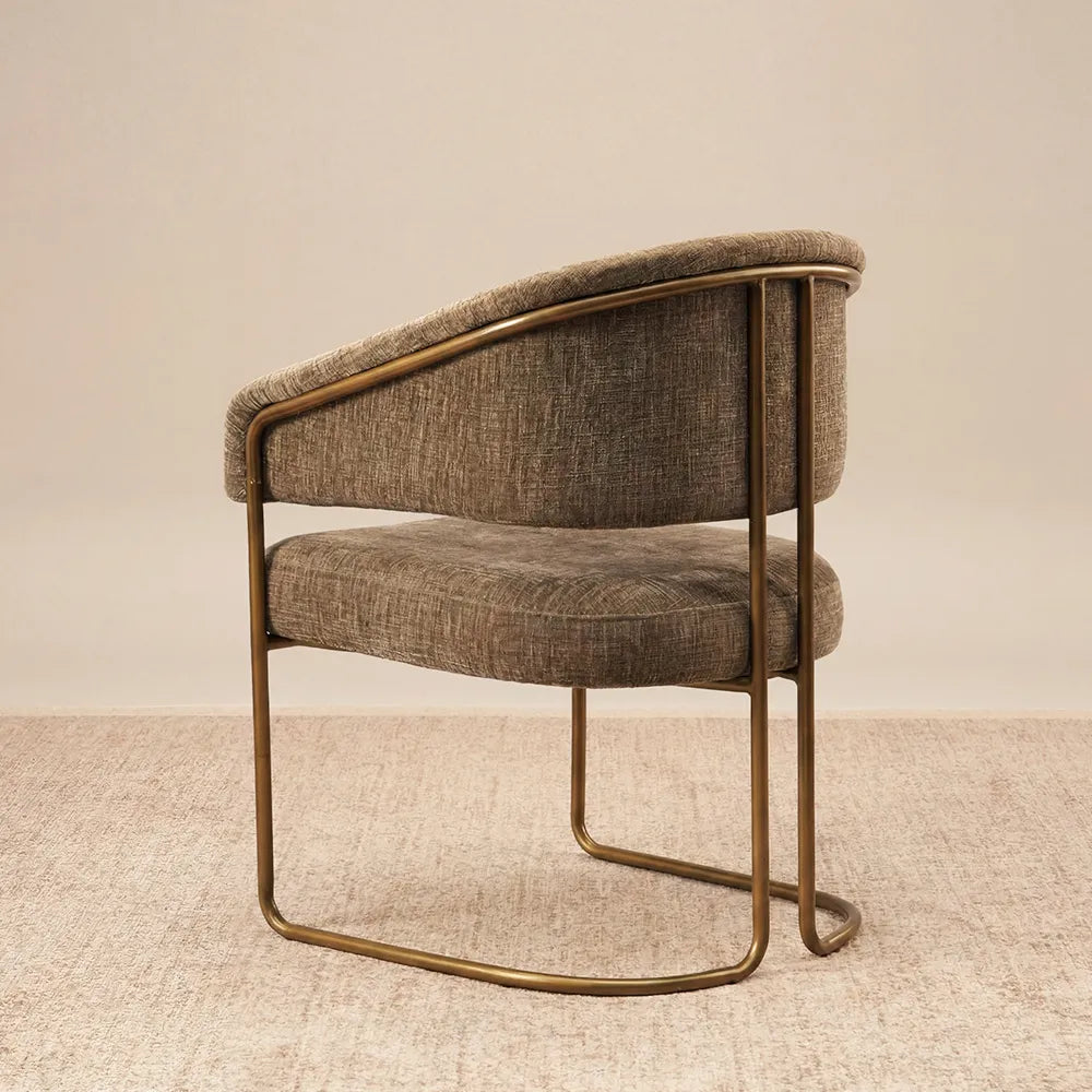 Mid-Century Modern Barrel Upholstered Dining Chair