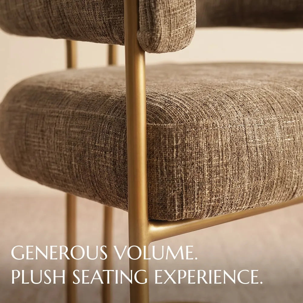 Mid-Century Modern Barrel Upholstered Dining Chair