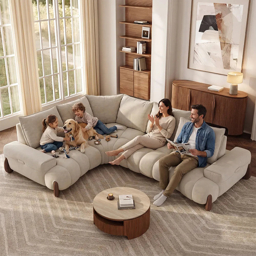 Arlo - 2-3 Seater Mid Century Deep Sofa with Adjustable Cushions