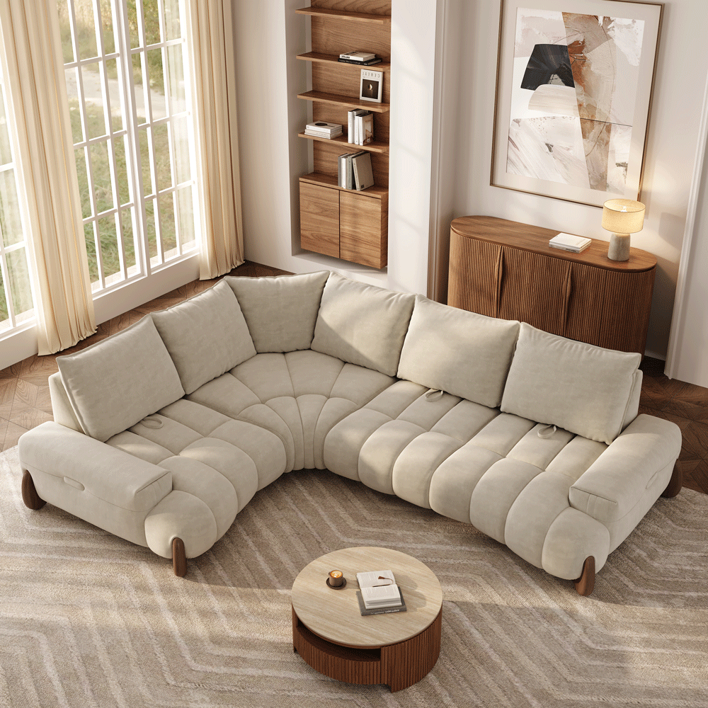 Arlo - 2-3 Seater Mid Century Deep Sofa with Adjustable Cushions