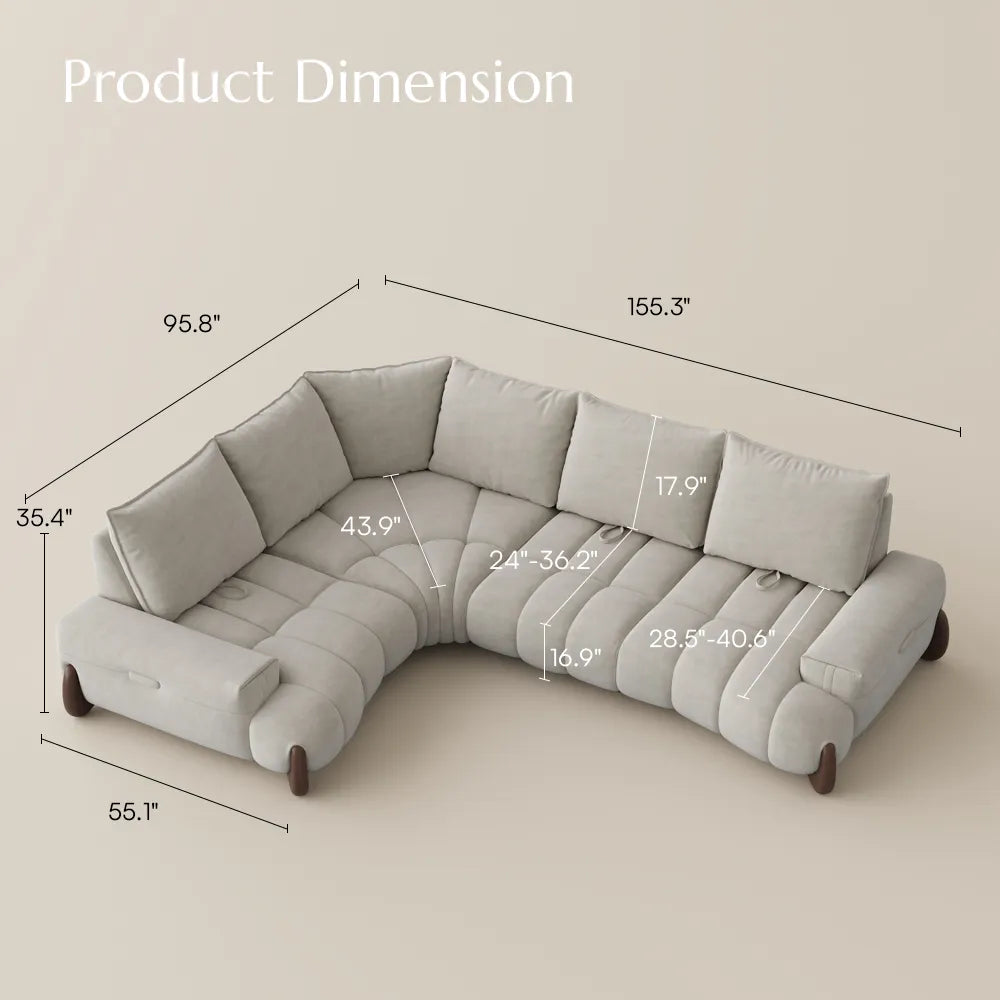 Arlo - 2-3 Seater Mid Century Deep Sofa with Adjustable Cushions