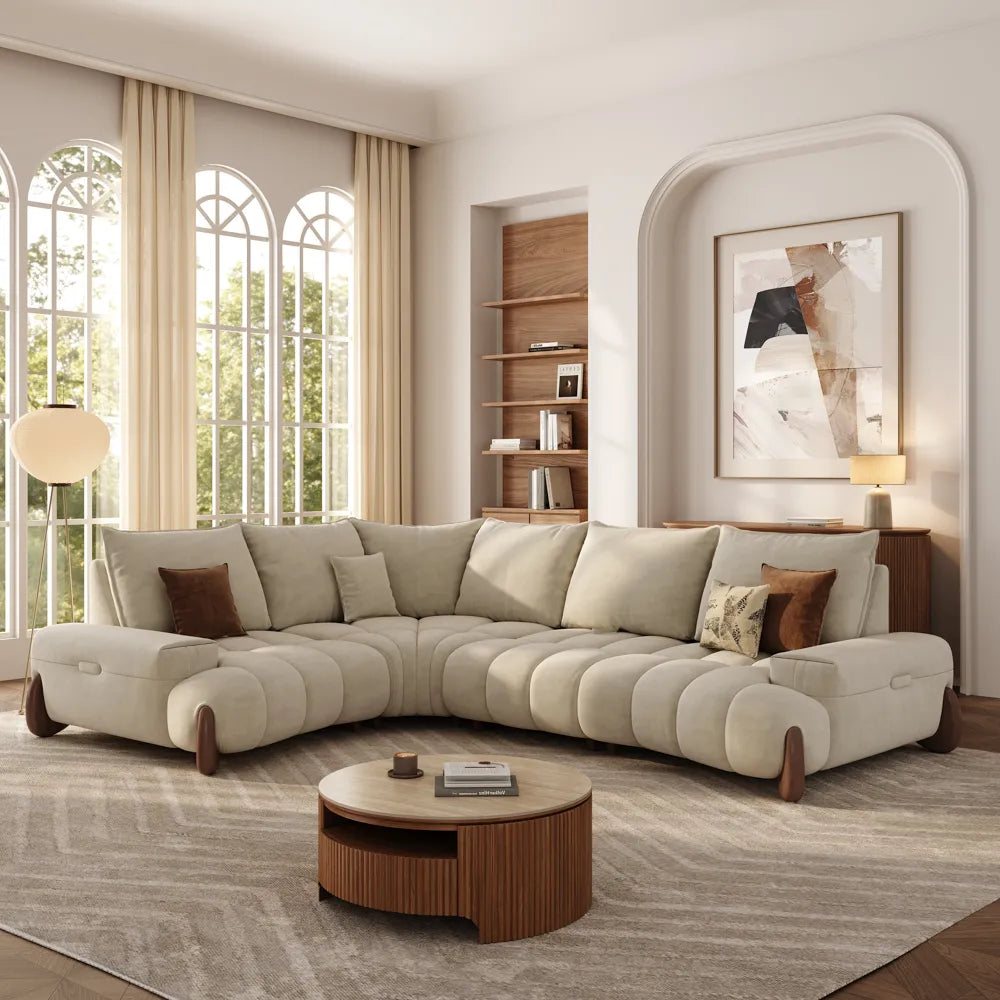 Arlo - 2-3 Seater Mid Century Deep Sofa with Adjustable Cushions