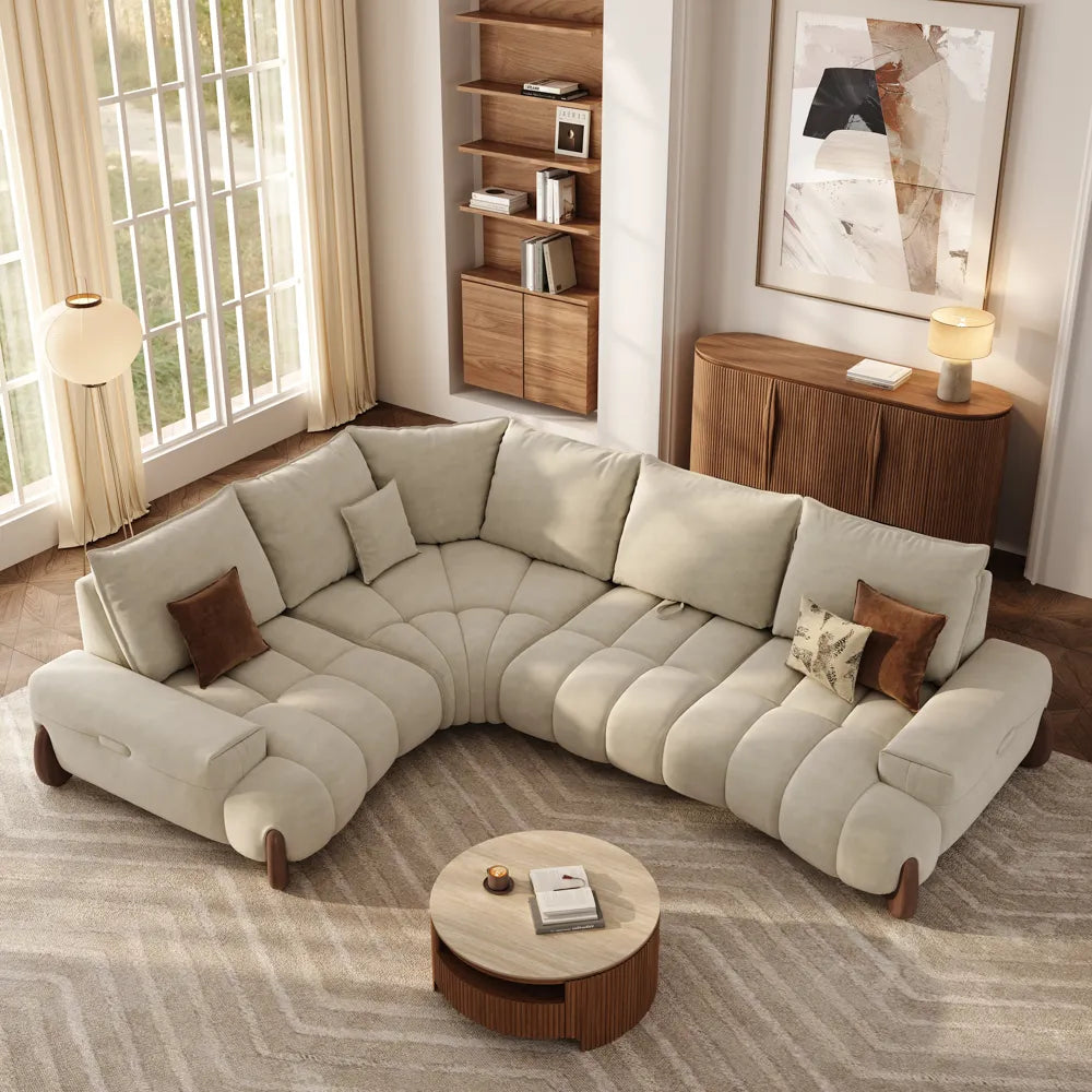Arlo - 2-3 Seater Mid Century Deep Sofa with Adjustable Cushions