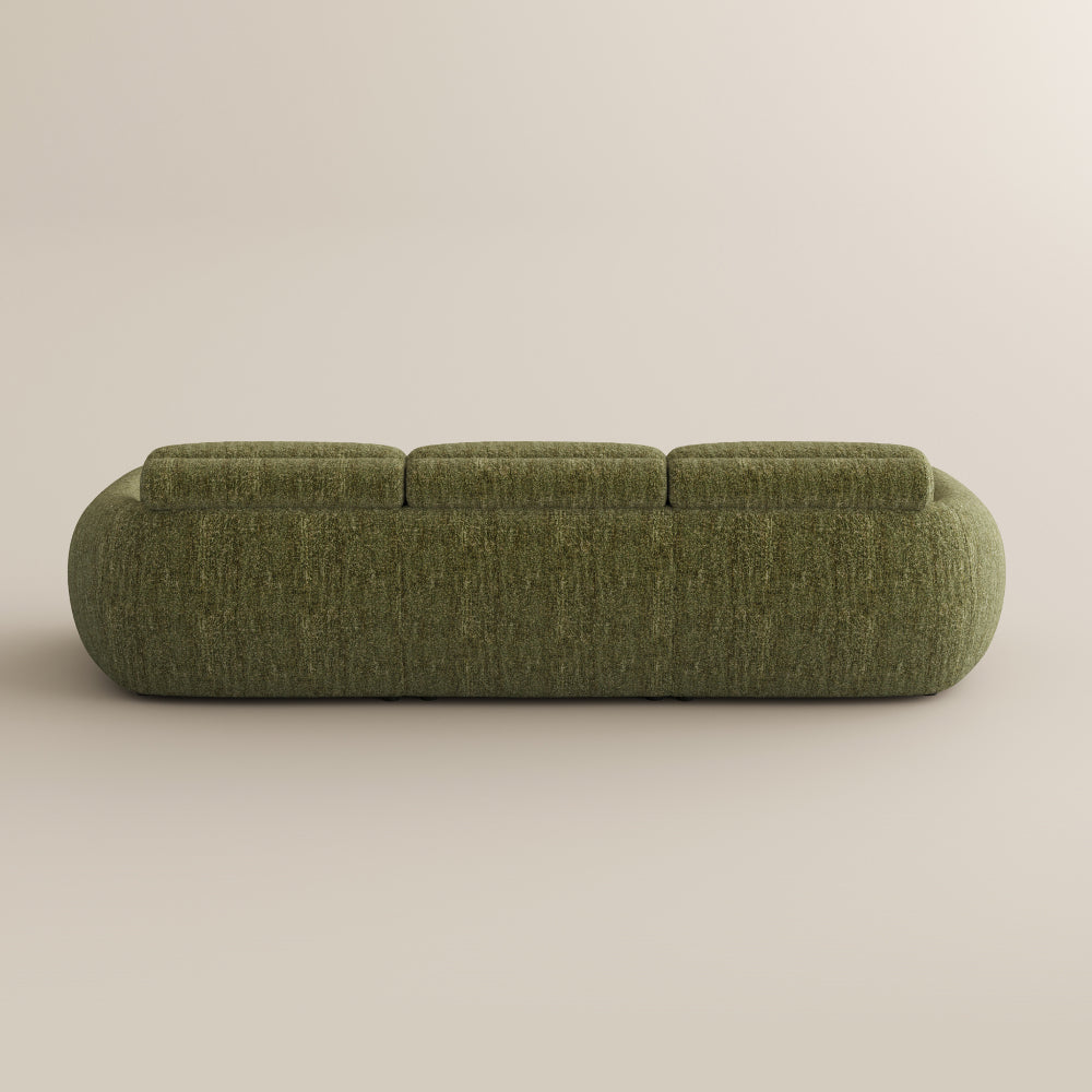 Mila Green Tweed Chenille 3 Seater extended