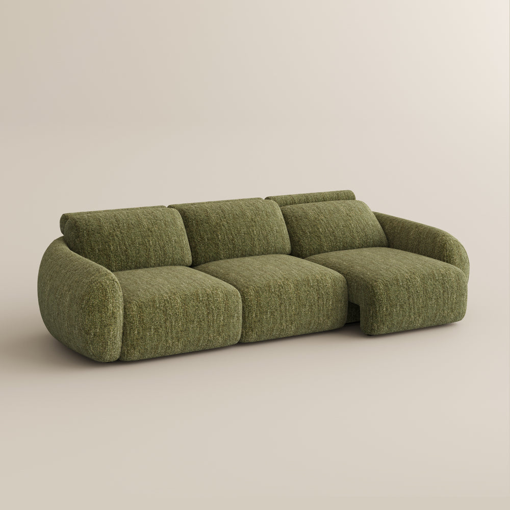 Mila Green Tweed Chenille 3 Seater lounge